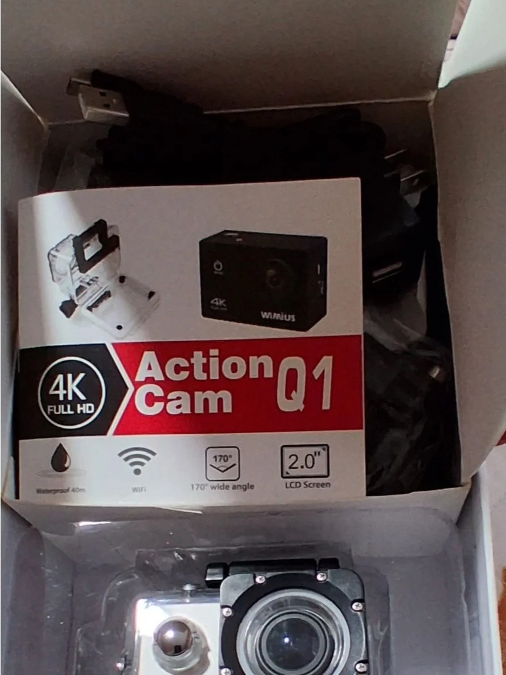 Action Cam Q1 4K Full HD Black - Waterproof Sports Camera